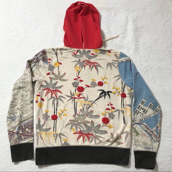 Lucky Brand Hoodie Jacket Embroidered Graphic With Appliqué Size L - Picture 10 of 14
